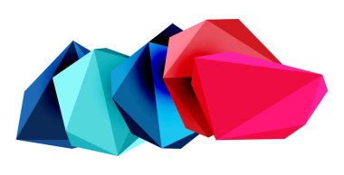 Soyut düşük polyester taş tasarımı. Geometrik 3d vektör tasarım ögesi