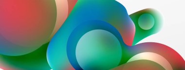 Fluid abstract background. Liquid color gradients composition. Round shapes and circle flowing design for wallpaper, banner, background or landing