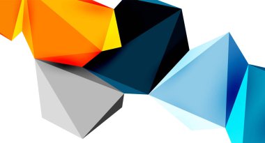 3d düşük poli üçgen tasarım elementleri