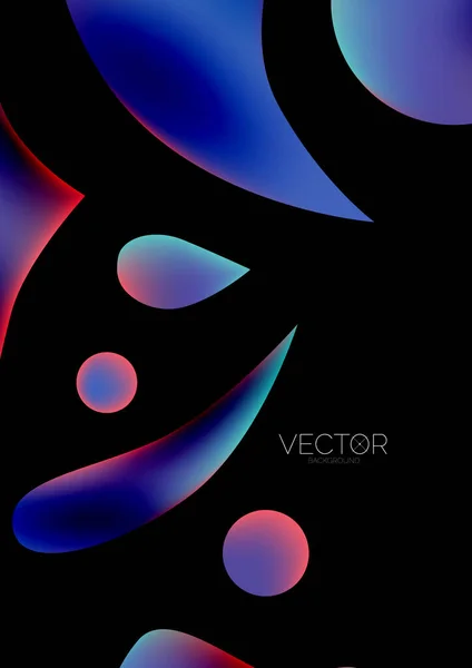 Fluid Water Drop Shape Composition Abstract Background Vector Illustration Banner — Stock Vector
