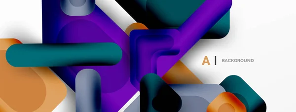 Renkli Geometrik Şekiller Çizgiler Kareler Üçgenler Duvar Kağıdı Pankart Veya — Stok Vektör
