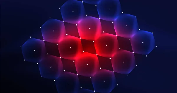 Abstract Achtergrond Neon Hexagon Vector Illustratie — Stockvector
