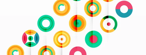 Colorful Circles Grid Composition Abstract Background Design Wallpaper Banner Background — Stock Vector