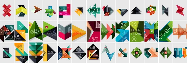 Mega Kolekcja Geometrycznych Banerów Infograficznych Strzałek Abstrakcyjne Tła Pakiet Tapety — Wektor stockowy