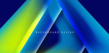 Örtüler, şablonlar, el ilanları, broşürler, afişler için üstüste binen üçgenler ve sıvı gradyanlarla soyut fırın