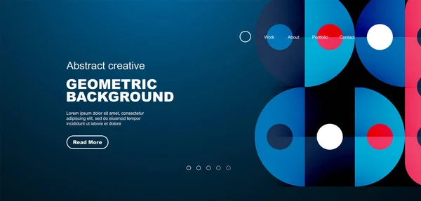 Fond Abstrait Page Atterrissage Technologie Avec Des Cercles Des Éléments — Image vectorielle