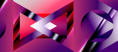 Trendy minimal geometric composition abstract background. Shadow lines and lights on glossy triangles backdrop. Vector Illustration For Wallpaper, Banner, Background, Card, Book Illustration