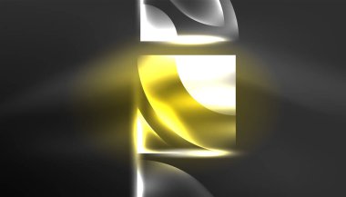 Soyut arka plan tekno neon parlayan daire şekilleri ve ışık efektli yuvarlak elemetler. Duvar kağıdı, afiş, arkaplan, iniş sayfası, duvar resimleri, davetiyeler, posterler için yüksek teknoloji tasarımı