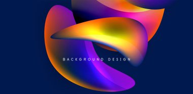 Sıvı renkli 3D elementler soyut arkaplan