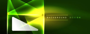 Canlı Geometrik Neon Parlak Hat Arkaplanı. Biçimlerin, Satırların, Renklerin ve Parıltının Cesur ve Çarpıcı Gösterimi, Gelecekçi Modern Tasarımlar İçin Mükemmel, Yüksek Teknolojik Sunumlar, Teknoloji Web Sayfaları
