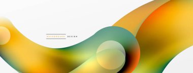 Fluid abstract background, round shapes and circle flowing design for wallpaper, banner, background or landing