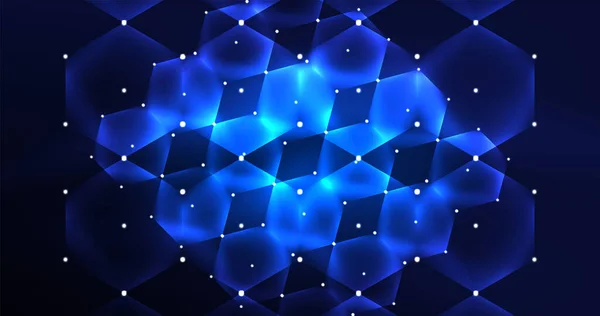 Abstract Background Neon Hexagon Vector Illustration — Stock Vector
