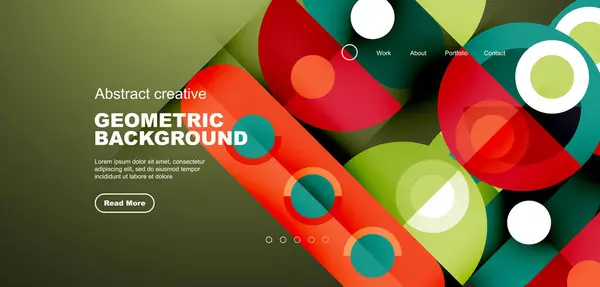 Círculos Simples Patrón Elementos Redondos Landing Page Geométrica Diseño Minimalista — Vector de stock