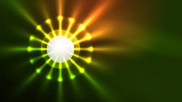 Neon Glödande Cirklar Magi Energi Utrymme Ljus Koncept Abstrakt Bakgrund — Stock vektor