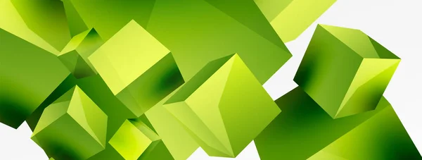 Vector Abstract Background Flying Cubes Composition Trendy Techno Business Template — Vetor de Stock