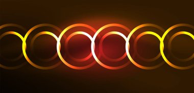 Neon çizgileri ve dalgalar soyut arkaplan. Duvar kağıdı, pankart, arkaplan, iniş sayfası, duvar sanatı, davetiye, baskılar, posterler için parlayan tekno neon şekiller vektör ilülasyonu