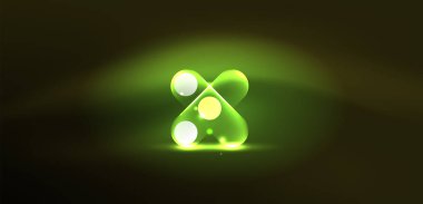 Soyut parlak neon ışıklı tekno daireler arka planı