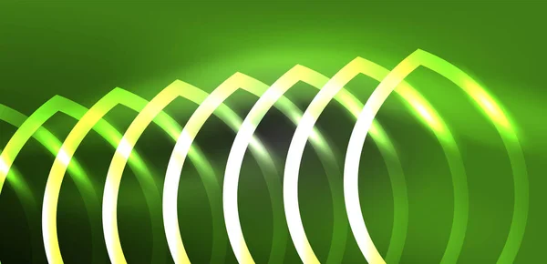 Neonowe Linie Fale Abstrakcyjne Tło Techno Świecące Neonowe Kształty Wektorowe — Wektor stockowy