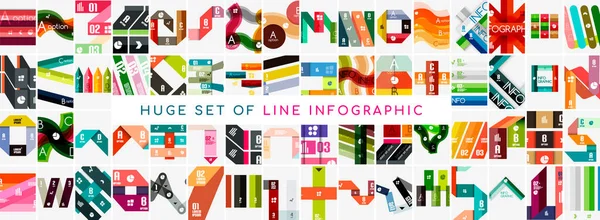 Mega Sammlung Von Linien Infografik Abstrakte Hintergründe Bundle Für Tapeten — Stockvektor