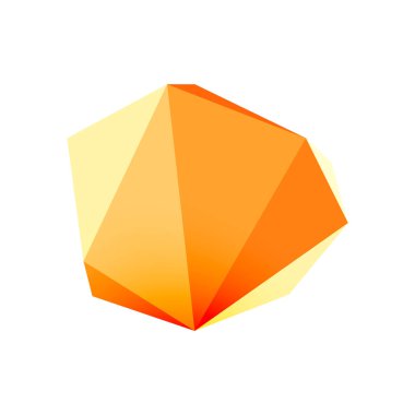 Soyut düşük polyester taş tasarımı. Geometrik 3d vektör tasarım ögesi