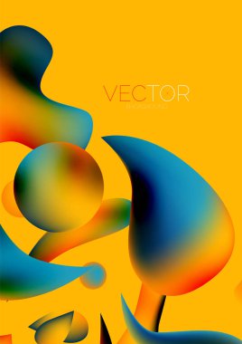 Fluid water drop shape composition abstract background. Vector illustration for banner background or landing page