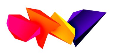 Vektör 3d düşük polimetrik üçgen geometrik tasarım elementleri