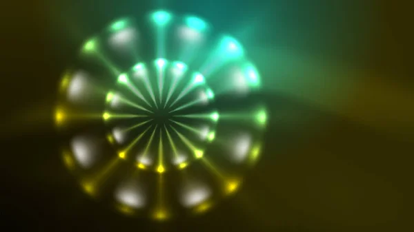 ネオン輝く円 魔法のエネルギー空間ライトコンセプト 抽象的な背景壁紙デザイン — ストックベクタ