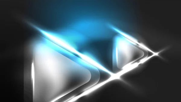 Цифровий Неоновий Абстрактний Фон Трикутники Вогні Геометричний Шаблон Дизайну — стоковий вектор