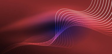 Soyut arkaplan neon dalgası. Duvar kağıdı, afiş, arkaplan, iniş sayfası, duvar resimleri, davetiyeler, posterler için yüksek teknoloji tasarımı