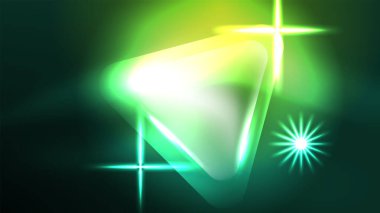 Dijital Neon Soyut Arkaplan, Üçgenler ve Işıklar Geometrik Tasarım Şablonu