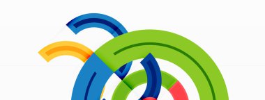 Çemberler, ızgara desenli soyut bir arka planda düzenlenir ve çeşitli renklerin gölgeleri de dahil olmak üzere farklı renk aralıklarına sahiptir. Duvar kağıdı, afiş, sunum, arkaplan şablonu