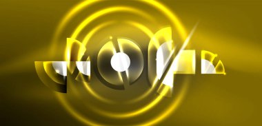 Soyut arkaplan parlayan neon halkalar ve sihirli ışık efektleri olan çizgiler. Duvar kağıdı, afiş, arkaplan, iniş sayfası, duvar resimleri, davetiyeler, posterler için yüksek teknoloji tasarımı