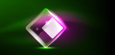 Neon parıldayan tekno çizgiler ve oklar, yüksek teknolojili soyut arkaplan şablonu