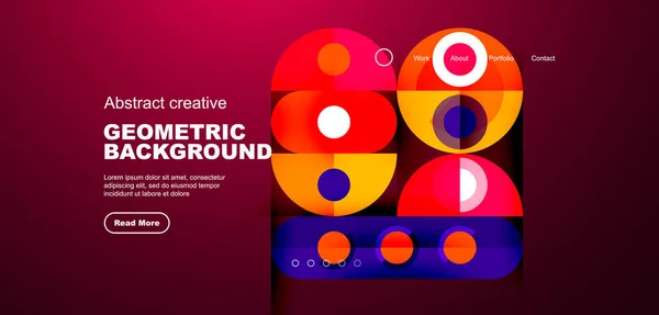 Simple Circles Elements Pattern Minimalist Design Geometric Landing Page Creative — Stock Vector