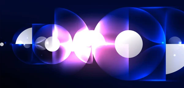 霓虹灯发光圈矢量抽象背景 — 图库矢量图片