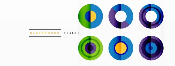 Sfondo Accattivante Cerchi Colorati Uguale Dimensione Disposti Modello Astratto Circle — Vettoriale Stock