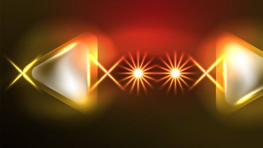 Karanlıkta ışık efektli tekno neon üçgenler