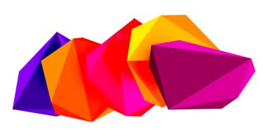 Soyut düşük polyester taş tasarımı. Geometrik 3d vektör tasarım ögesi