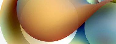 Fluid abstract background, round shapes and circle flowing design for wallpaper, banner, background or landing