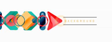 Renkli geometrik soyut arkaplan. En küçük üçgen ve kare şekilleri bileşimi