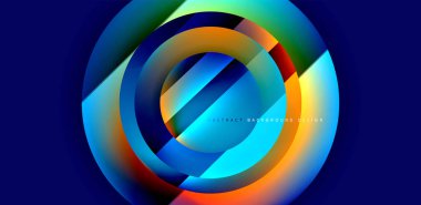 Parlak yüzeyi ve ışığı olan daireler ve gölge efektleri soyut arka plan. Kapaklar, şablonlar, el ilanları, afişler, broşürler, afişler için şablon