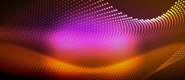 Pürüzsüz bir neon dalgası içeren parlak ve şık bir tasarım. Karanlık bir arkaplanda parlıyor. Her projeye modern ve keskin bir dokunuş eklemek için mükemmel.