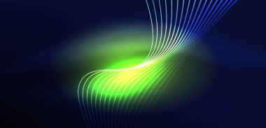 Soyut arkaplan neon dalgası. Duvar kağıdı, afiş, arkaplan, iniş sayfası, duvar resimleri, davetiyeler, posterler için yüksek teknoloji tasarımı