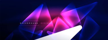 Geometrik arkaplanı hackleyen neon ışıkları, sanal gerçeklik veya yapay zeka konsepti, duvar kağıdı, pankart, sunum, arkaplan için siber punk geometrik şablon