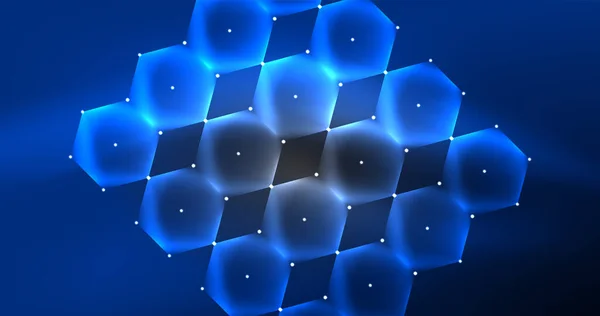Fond Hexagonal Néon Tech Design Pour Papier Peint Bannière Fond — Image vectorielle
