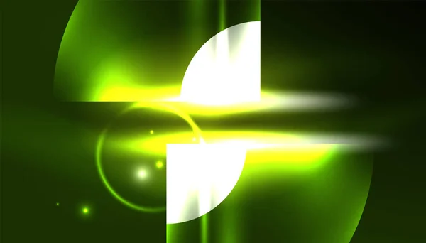 Абстрактные Фоновые Векторные Неоновые Светящиеся Геометрические Элементы Tech Дизайн Обоев — стоковый вектор