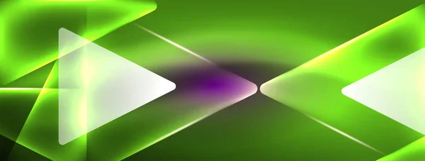 Živé Geometrické Neon Lesklá Linka Pozadí Tučné Ohromující Zobrazení Tvarů — Stockový vektor