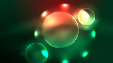 Neon parlayan daireler, sihirli enerji uzay ışığı konsepti, soyut arka plan duvar kağıdı tasarımı