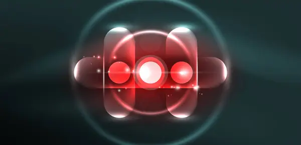 Abstrakt Glödande Neon Ljus Techno Cirklar Bakgrund — Stock vektor