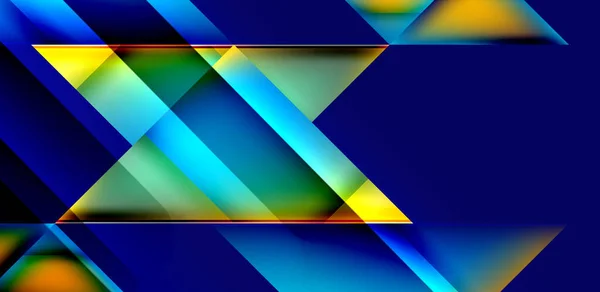 流体勾配の色を持つ動的三角形のデザイン抽象的な背景 — ストックベクタ